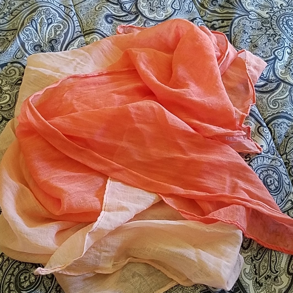 Peachy Coral Ambra aprox 72" Scarf Wrap